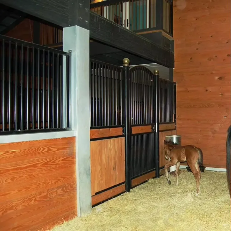 Customization European Style Outdoor Horse Box Stall Economical Equine Stables from China with Steel Frame 3D Modelling Service
