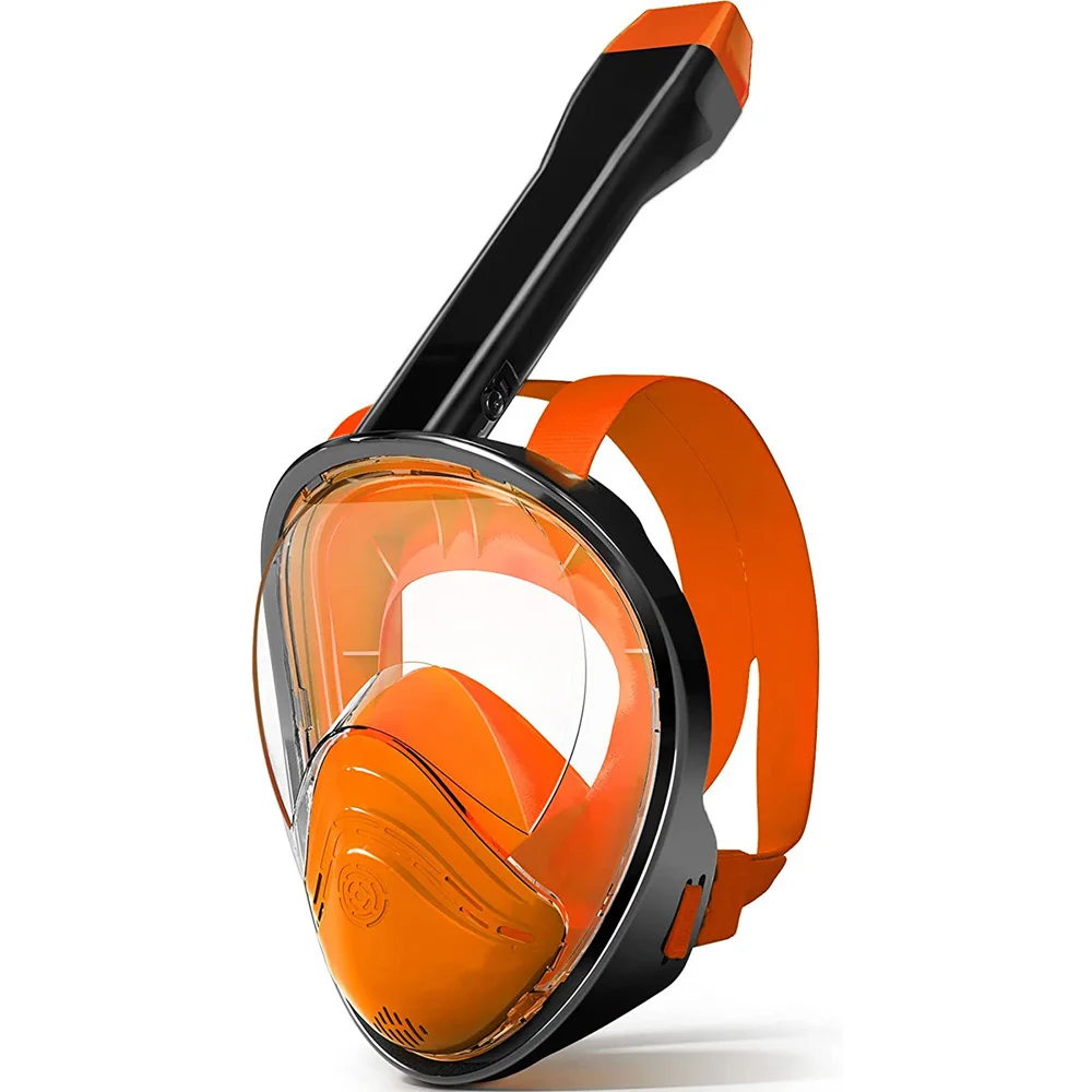 Neue Vollgesichts-Tauchmaske mit verbessertem Atemsystem, Antibeschlag, auslaufsicher, Schnorchelmaske, Schnorchelausrüstung für Schwimmtauchtage für Erwachsene