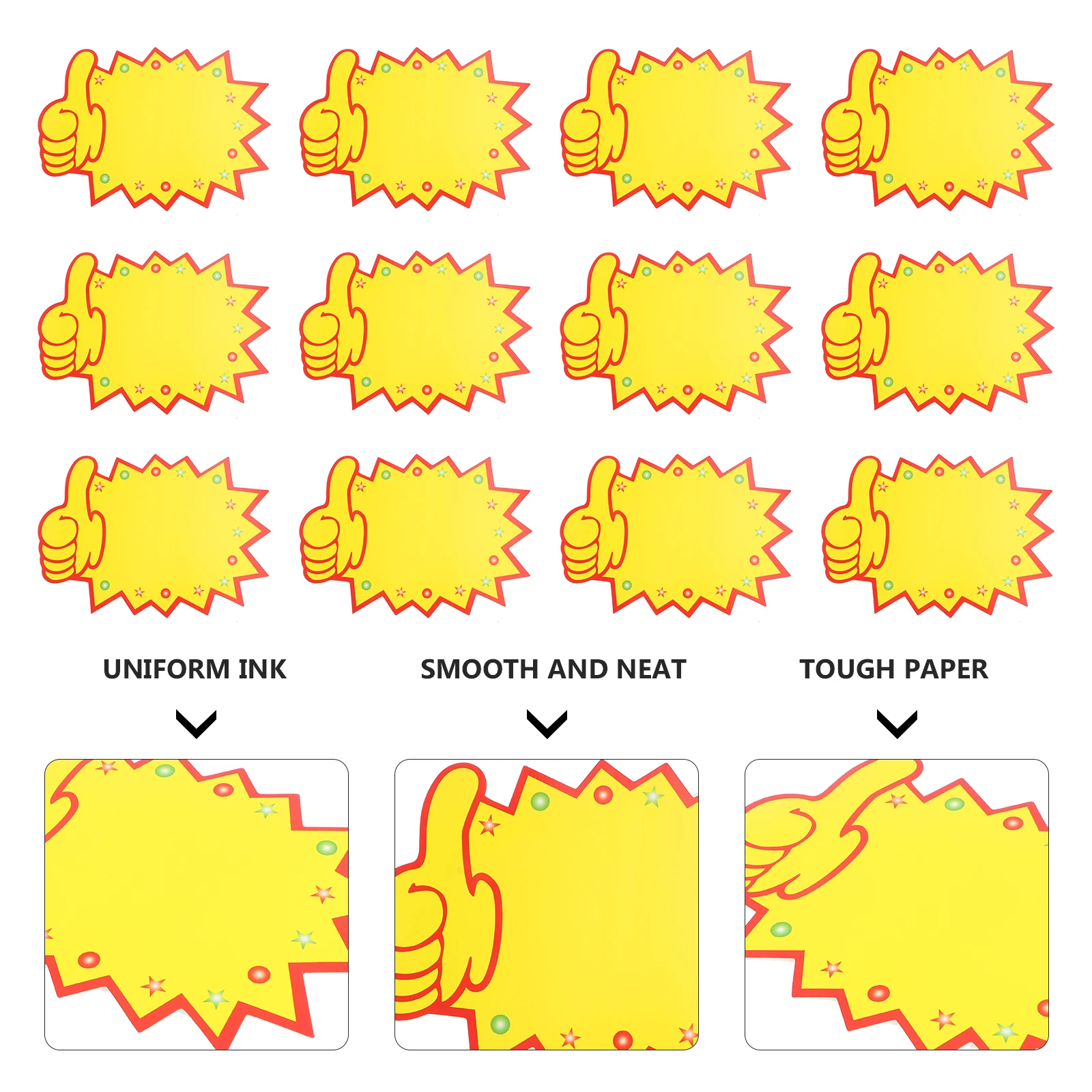 

100pcs Promotional Price Tags Retail Advertising Stickers Shop Signs Pricing Paper 10Packs File Folder Labels