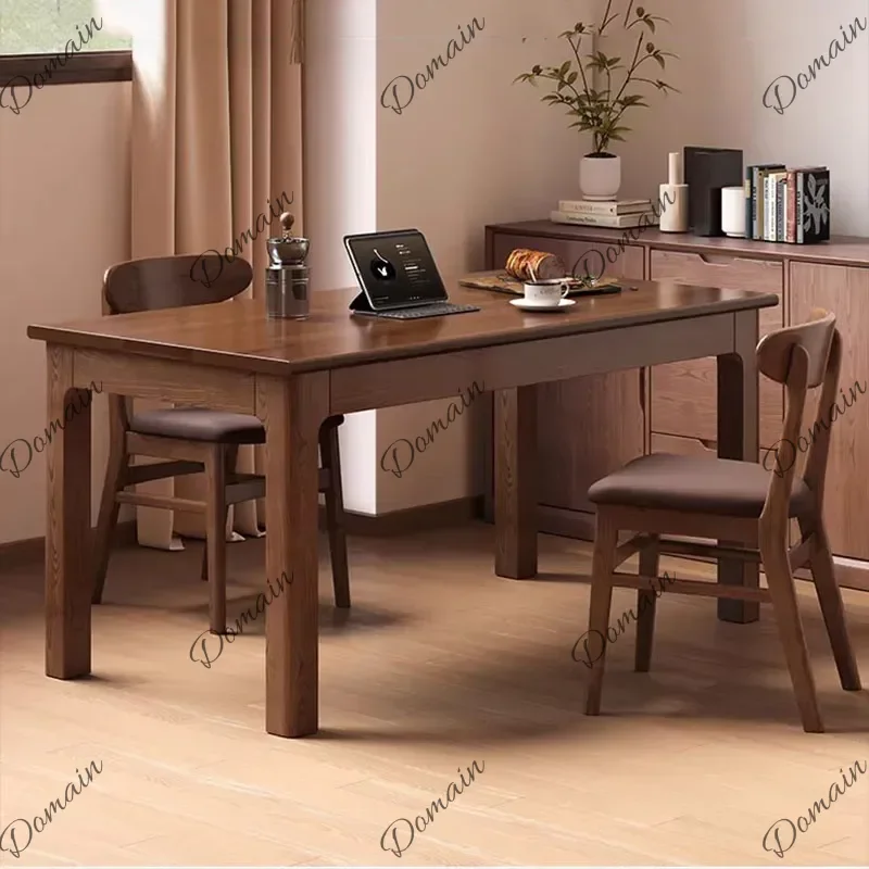 XX Wood Mobile Dining Table Restaurant Desk Study Luxury Modern Living Room Writing Dining Table Designer Muebles Muebles
