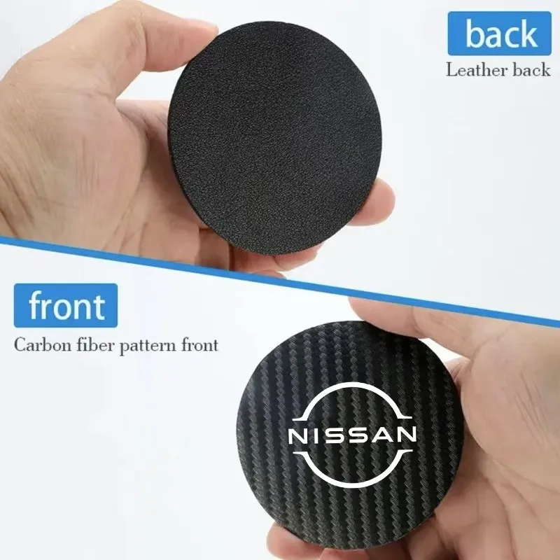 2 قطعة قاعدة أكواب جلدية مكافحة الضوضاء وسادة كوب الماء وسادة لنيسان قاشقاي جوك بولسار سنترا ألتيما باترول ميكرا روج ألميرا