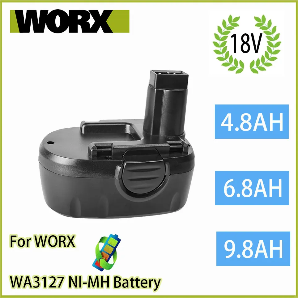 

Original WORX WA3127 18V Ni-MH 6.8AH 9.8AH Battery Replacement WA3152 WG150s WG541 WG152 WG250 WG900 WG901 Cordless Power Tool