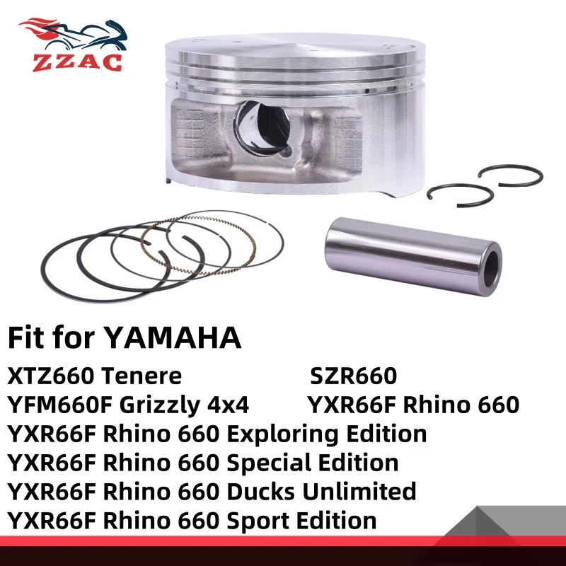 100 مللي متر STD دراجة نارية المكبس ومجموعة حلقة المكبس لياماها ATV YFM660F أشيب 4x4 02-08 YXR66F الكركدن 660 04-07 2C6-11631-00-X0