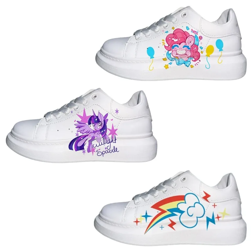 

Cartoon My Little Pony Printed Girl White Sneakers Cute Comfortable Soft Soled Casual Sports Shoes Couple Running Shoes Gift