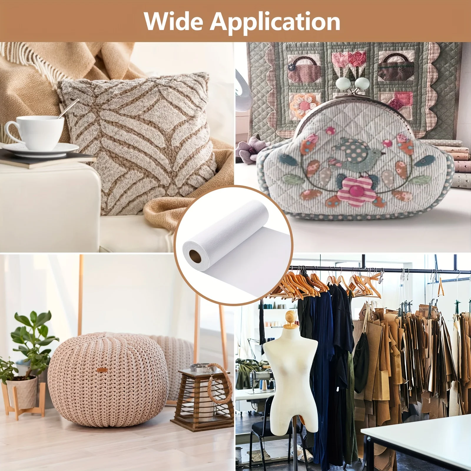 1 لفة حديدية على غير منسوجة قابلة للانصهار لخياطة اللحف 5yd غير منسوجة من جانب واحد رغوة منصهرة لأكياس حمل ذاتية الصنع #5