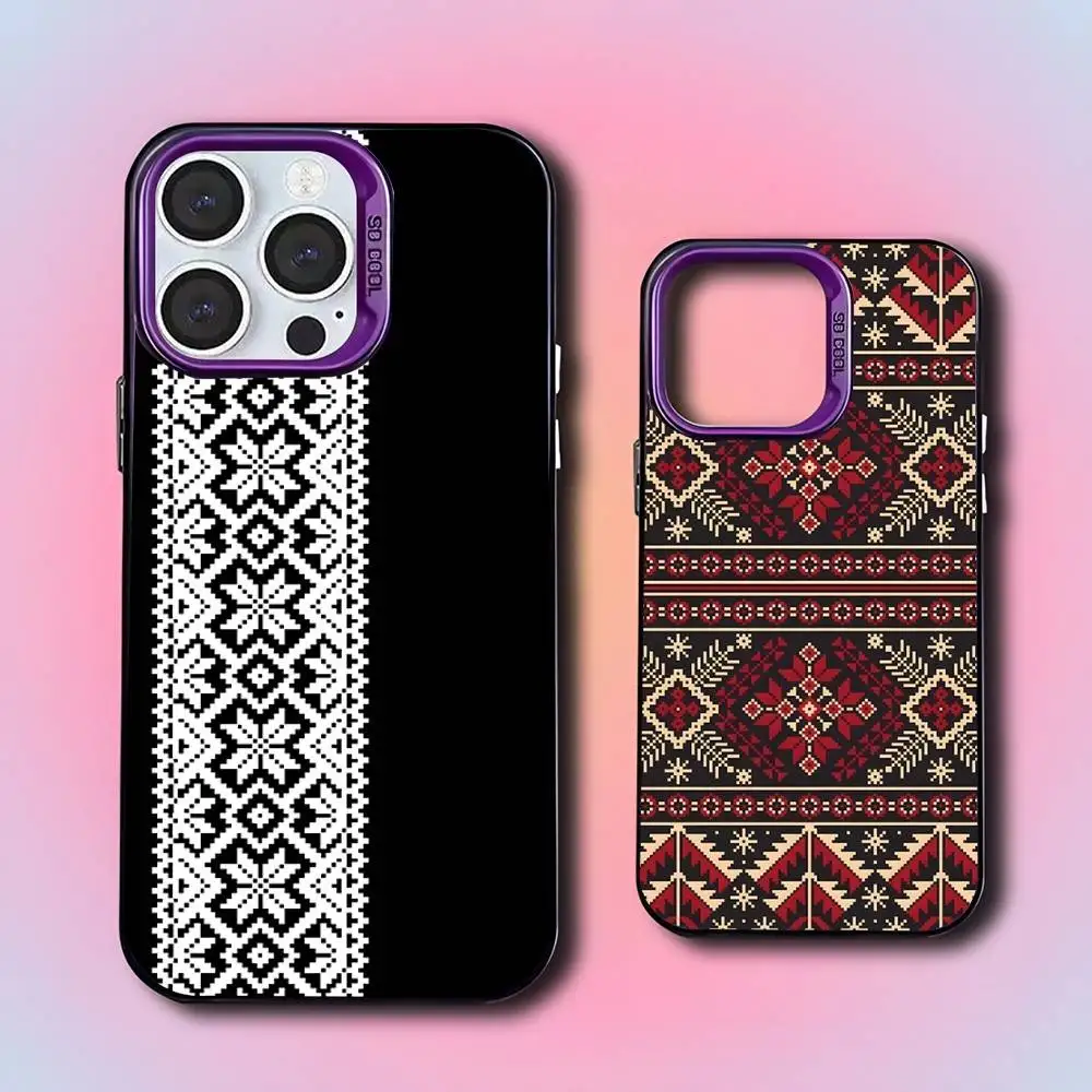 

U-Ukraine Ornaments P-Pattern Phone Case For iPhone 17,16,15,14,13,12,11,Pro,XS,Max,Plus Purple Matte Shockproof Cover