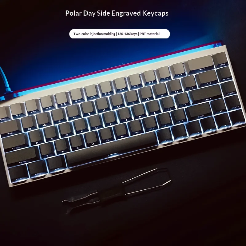 

Колпачки для клавиш с градиентным черным боковым принтом и RGB-подсветкой, двойное литье PBT, профиль Cherry, для игровой клавиатуры с переключателями MX, подарок