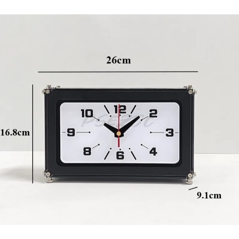 Simple Acrylic Small Rectangular Home Creative Desktop Clock Pendulum Desktop Clock Mute Machine Core