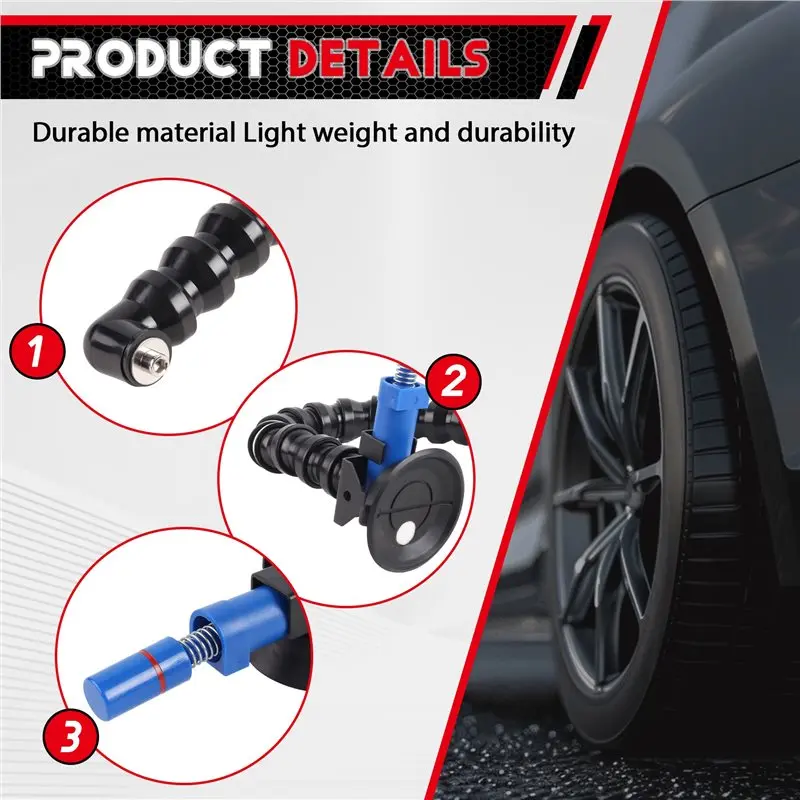 DT42-Car For Dent Repair Tool 3-Inch Pump Suction Cup Base Curved Tube Bracket For Dent And Pit Leveling