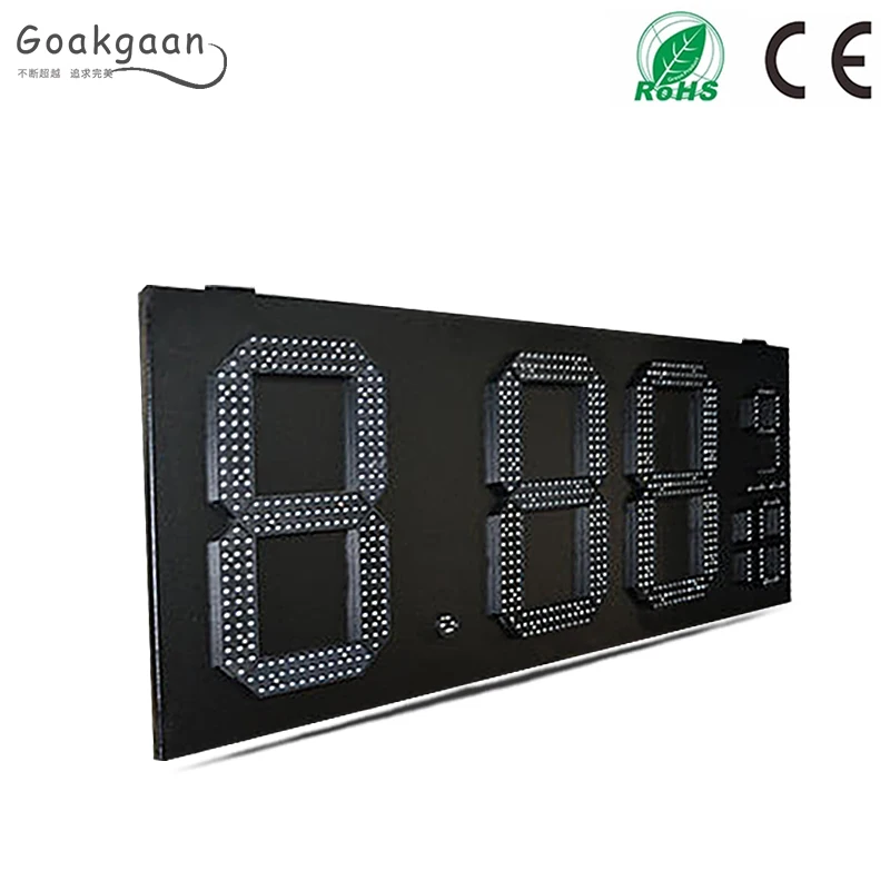 15-Inch Green LED Outdoor Digital Screen Oil Price Board - Easy-to-Read Fuel Cost Display for Business Use