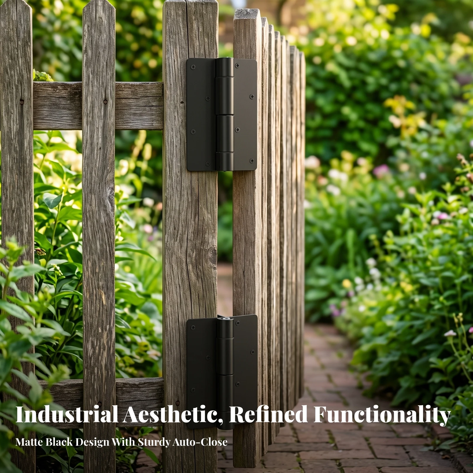 2 Pieces Self-Closing Gate Hinge Heavy-Duty Fence Gate Hinge Hardware Rustproof Rust-Proof for Contractors, Garden Gates, Fences