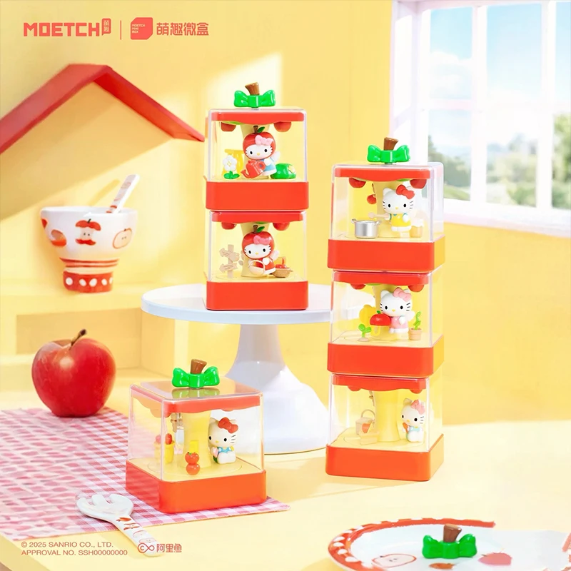 

Cartoon Trendy Hellokitty Apple Town Series Blind Box Figure Desktop Ornaments Cute Hellokitty Peripheral Toys Decoration Gifts