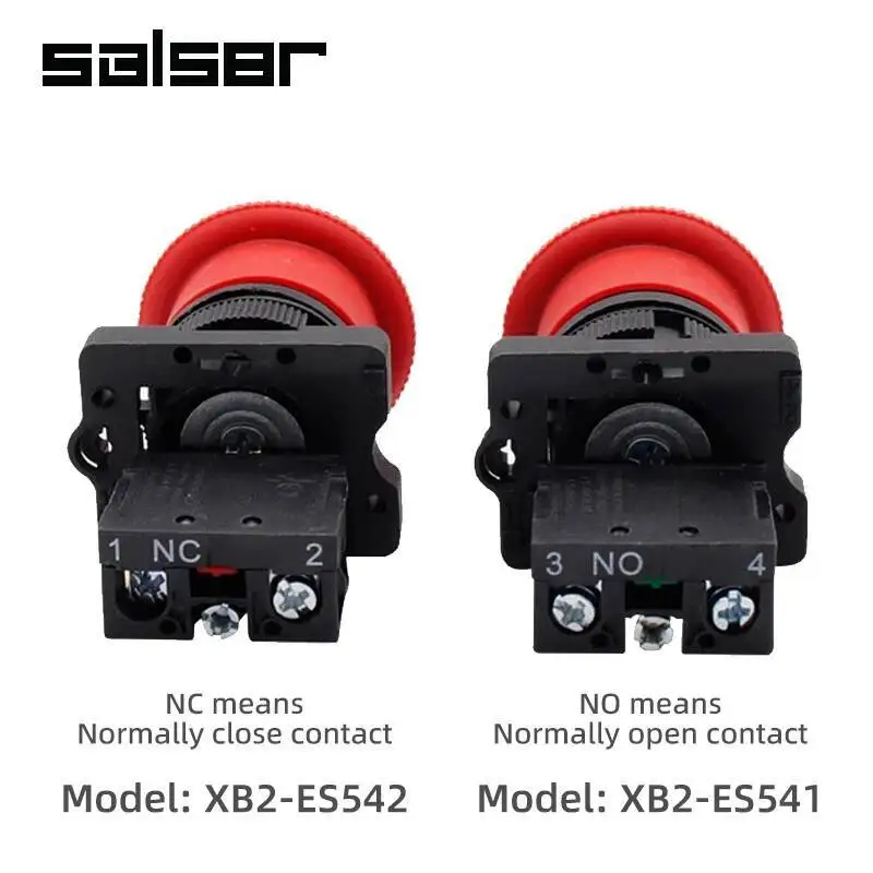 1NO/1NC توقف الطوارئ 22 مللي متر تصاعد XB2-ES541(ES542) مفتاح بـزر دفع الفطر الأحمر رئيس التحكم 220 فولت 10A