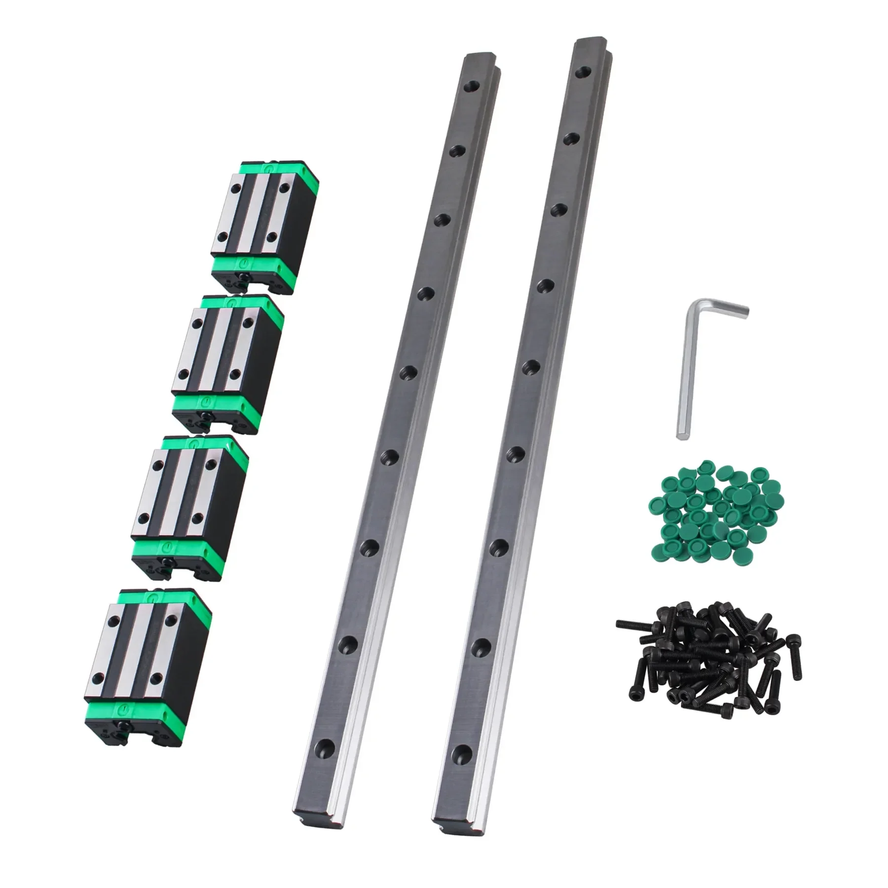 2pc HGR15 HGR20 Square Linear Guide Rail 200-1000mm+4pc HGH15CA/ HGH20CA/HGW20CC Bearing Blocks for CNC 3D Printer Catholic