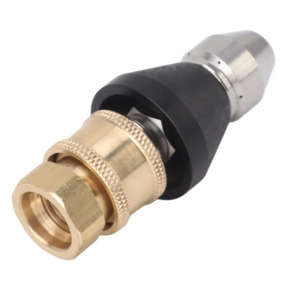 Stainless Steel Pipe Cleaning Nozzle Quick Connect 61*31mm Sewer Jetter Nozzle Drain Cleaning Jetter Pipe Blockage Removal
