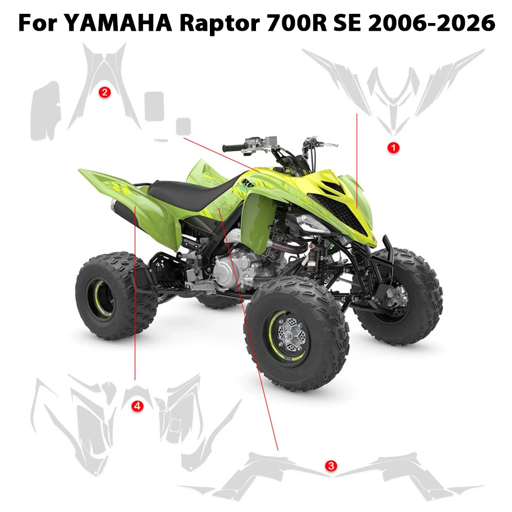 

For YAMAHA Raptor 700R SE TPU Motorcycle Protective Fairing Anti-scratch Film PPF Raptor 700R SE ATV 2006-2026 7.5Mil Thickness