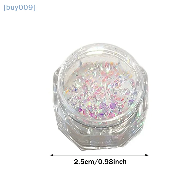 【buy009】1 Jar Mermaid Sparkle Nail Art Glitter Ultra-Thin Laser Flakes Holographic Sequins Irregular Loose Nail Art Accessorie