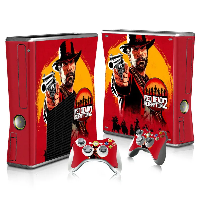 Videojuego caliente para Xbox 360 pegatina delgada para XBOX 360 pegatina de vinilo delgada para Xbox360 pegatina de piel delgada + 2 pegatinas de controlador