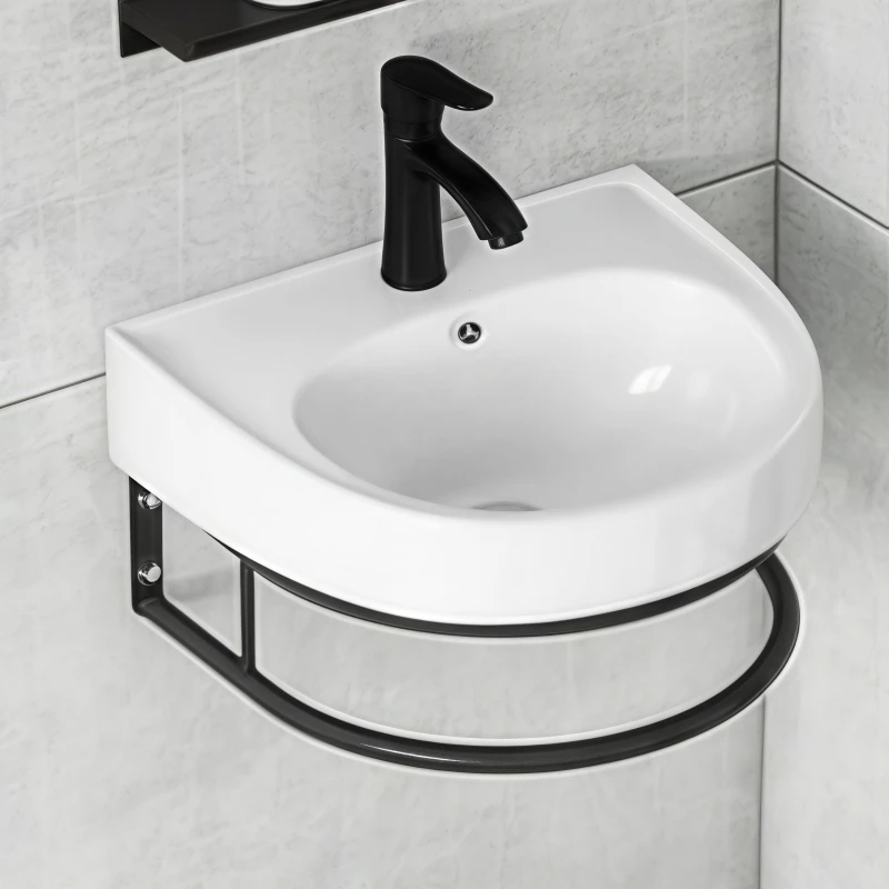 

Pedestal BasinLuxury Small Vanity Bathroom Corner Ceramic Lavabo Modern Oval Washbasin Wall Hanging Corner Basin For Home Hotel