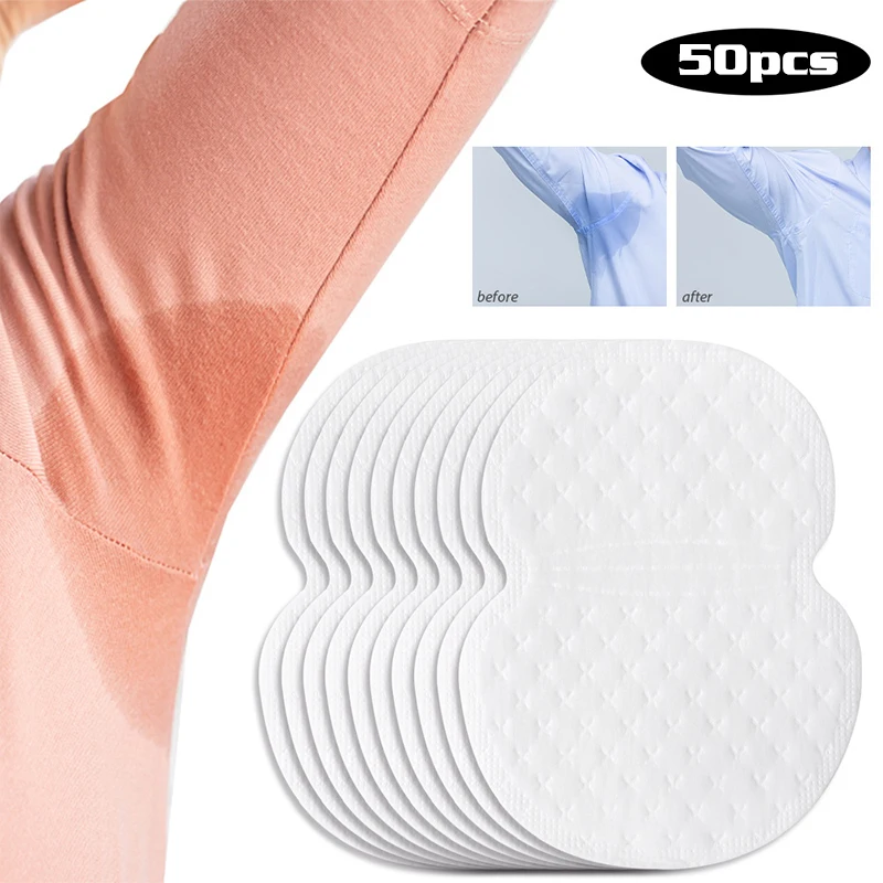 50Pcs Unisex Sweat Pads Summer Deodorants Underarm Anti Perspiration Sweat Pads Disposable Armpit Absorb Sweat Shield Pads