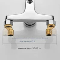 Grifos de lavabo de aleación de Zinc, grifo mezclador de agua fría y caliente montado en la pared cromado, doble caño, manija única para lavabo de ducha de baño