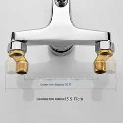 Zinc alloy Basin Faucets Chrome Wall Mounted Hot Cold Water Mixer Tap Dual Spout Single Handle For Bathroom Shower Basin