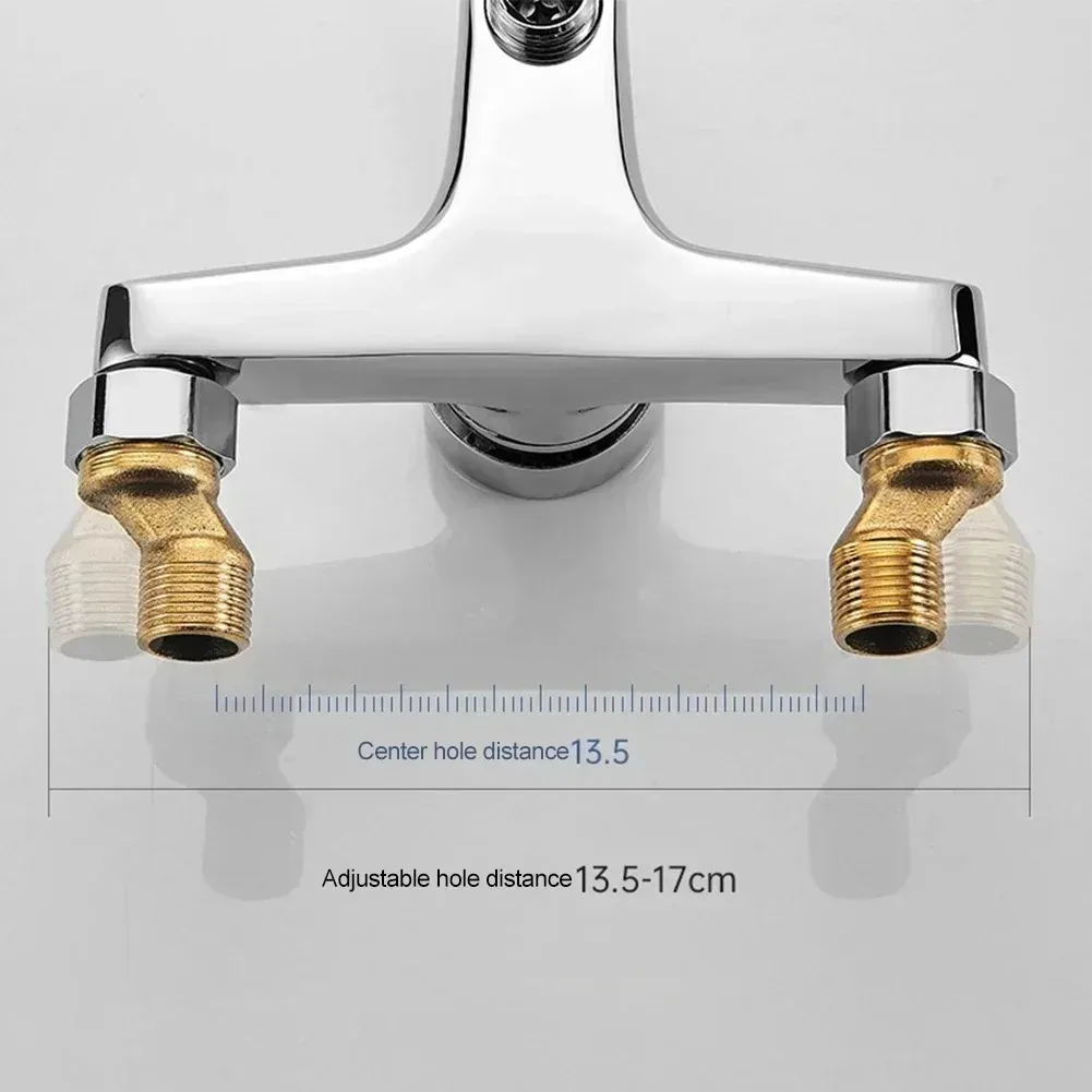 Zinc alloy Basin Faucets Chrome Wall Mounted Hot Cold Water Mixer Tap Dual Spout Single Handle For Bathroom Shower Basin