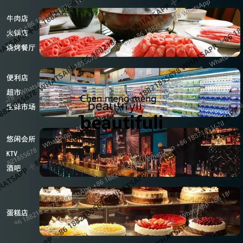 X Q Freezing Display Cabinet Commercial Frozen Meat Vertical Refrigerator Double Door Display Glass Door Low Temperature Freezer
