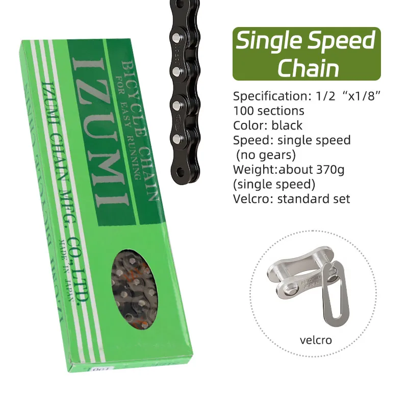 Japan IZUMI Bicycle Chain Track Single Chain 100L Fix Gear Speed Chain Chain Road Bike Chains 410 Series 100 Links With 5 Colors