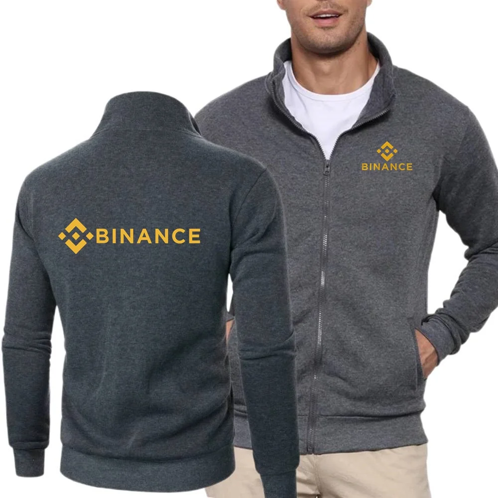 Binance التشفير البلوز أبلى يندبروف الوقوف طوق سستة سترة رياضية الرجال النساء جاكيت من الصوف معطف الشباب الشارع الشهير #6
