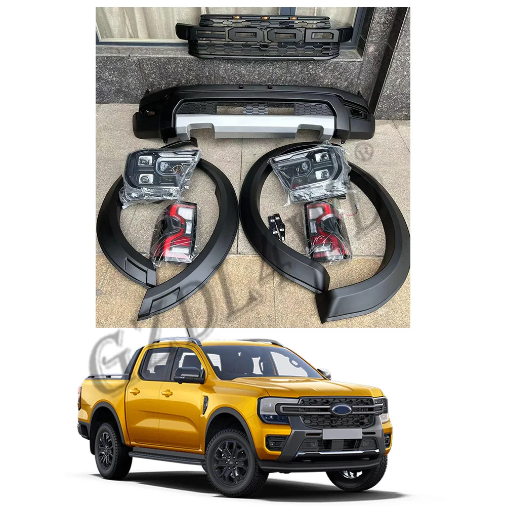 Car Upgrade Body Kit For Ranger T9 2023 XLT sport wiltrack Upgrade To Raptor Modification Facelift Parts