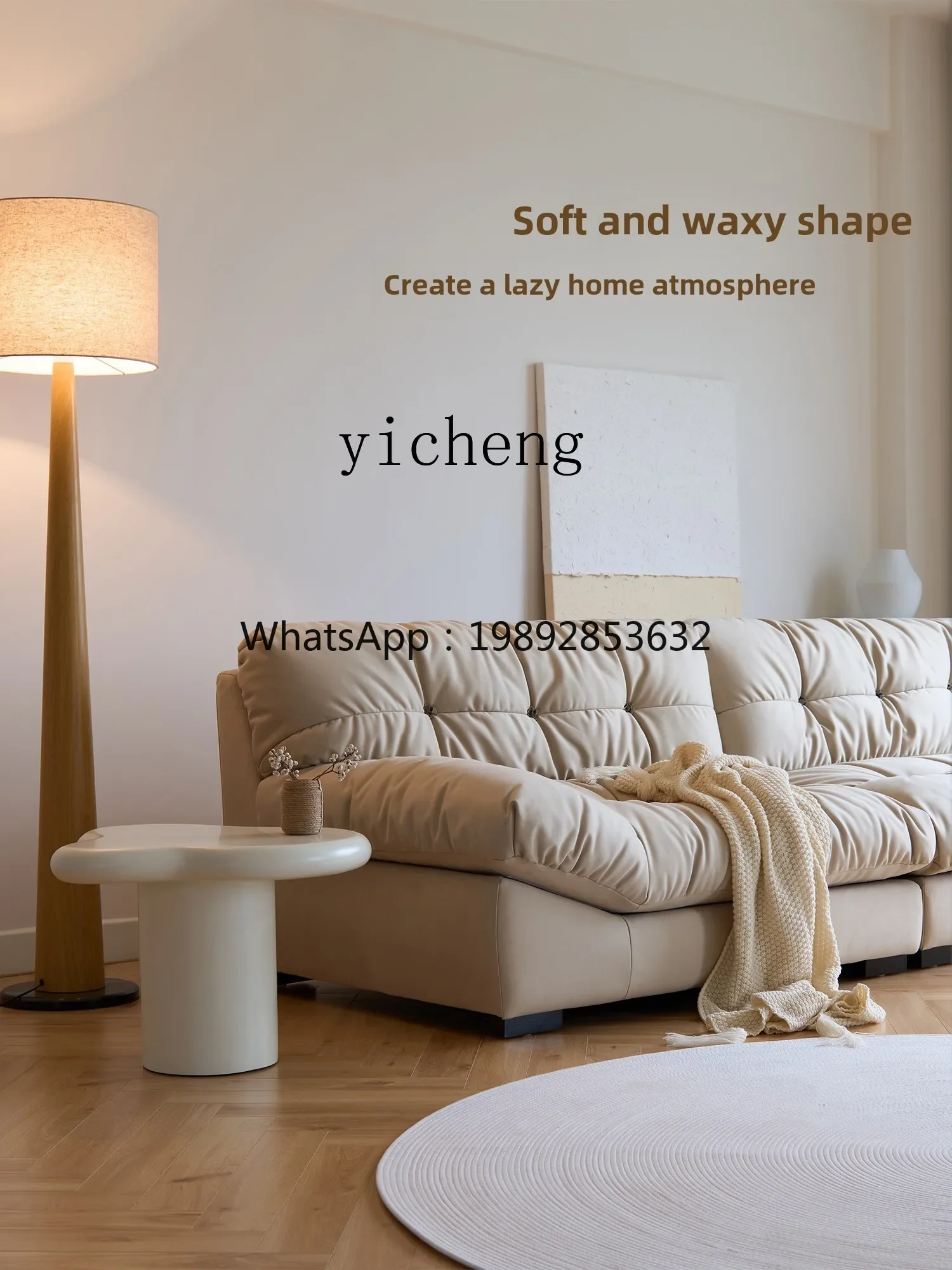 b26 cloud sofa living room matte fabric without armrests straight row size apartment down modern simplicity