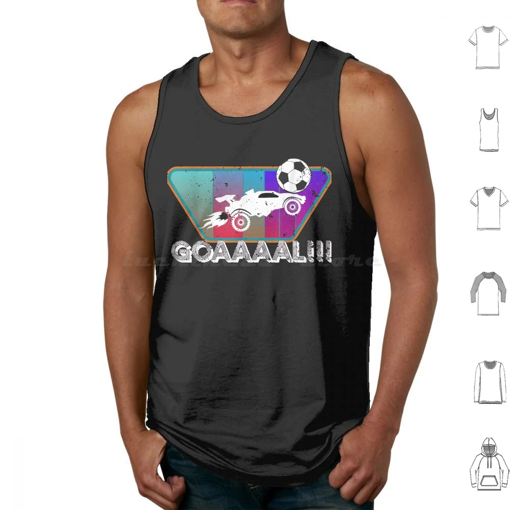 Gamer de la liga del coche de fútbol Rocket Rc de estilo retro, lo que ahorra. Camisetas sin mangas con estampado de algodón Rocket League Rocket Gaming Gamer