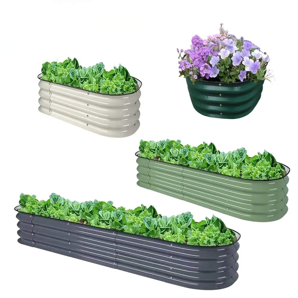 

Комплект приподнятой садовой кровати, 11 дюймов, устойчивый к высоким ржавчине металлический приподнятый садовый стул, цветочные горшки и горшки, коробка для цветов