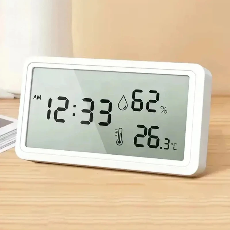 Mini Electronic Thermometer Hygrometer Weather Station for Home Indoor High Precision with Table Clock Temperature Controller