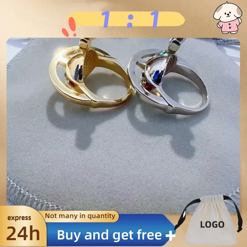 NewS925 Sterling Silver ORB Hemisphere Saturn Ring Men's And Women's Fashion Instagram