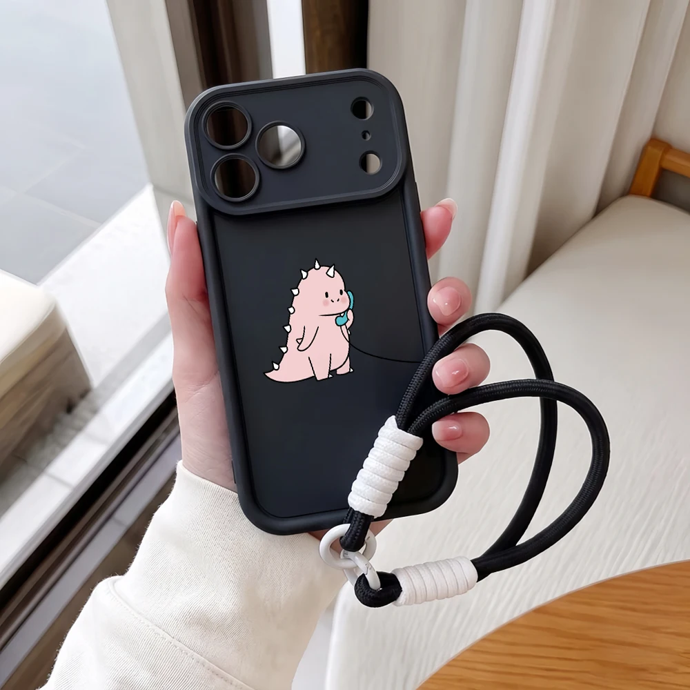 Rosa Dinosaurier-Lanyard-Handyhülle für Samsung Galaxy Note 20 S25 S26 Plus S24 S23 FE S24 S25 S23 Ultra A57 A55 5G Silikonhülle – Detail 2