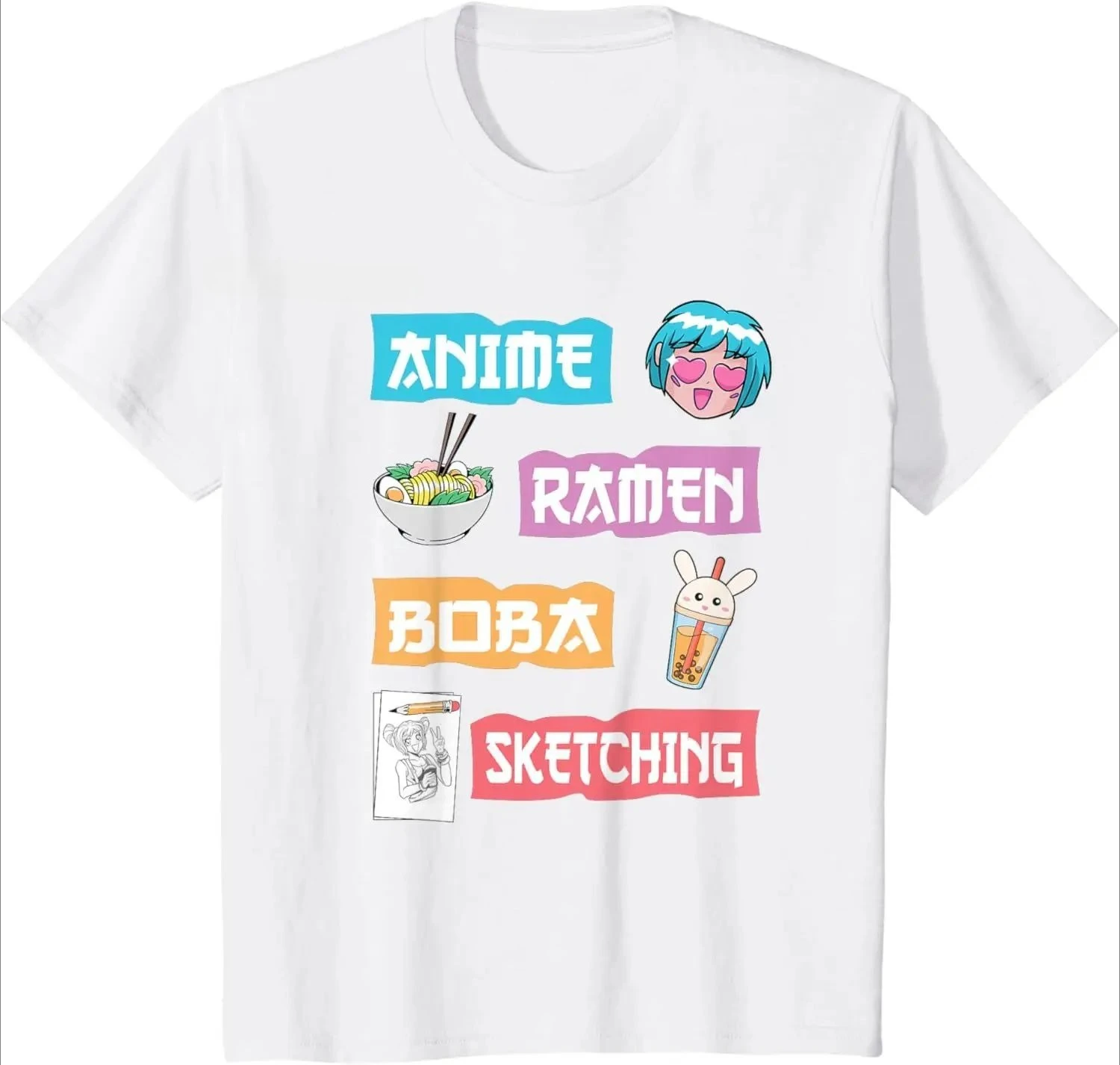 Anime Ramen Boba Sketching Plus Size Shirt For Women Fall Vintage Harajuku Kawaii Manga Sport Funny Short Sleeve Gift Clothes