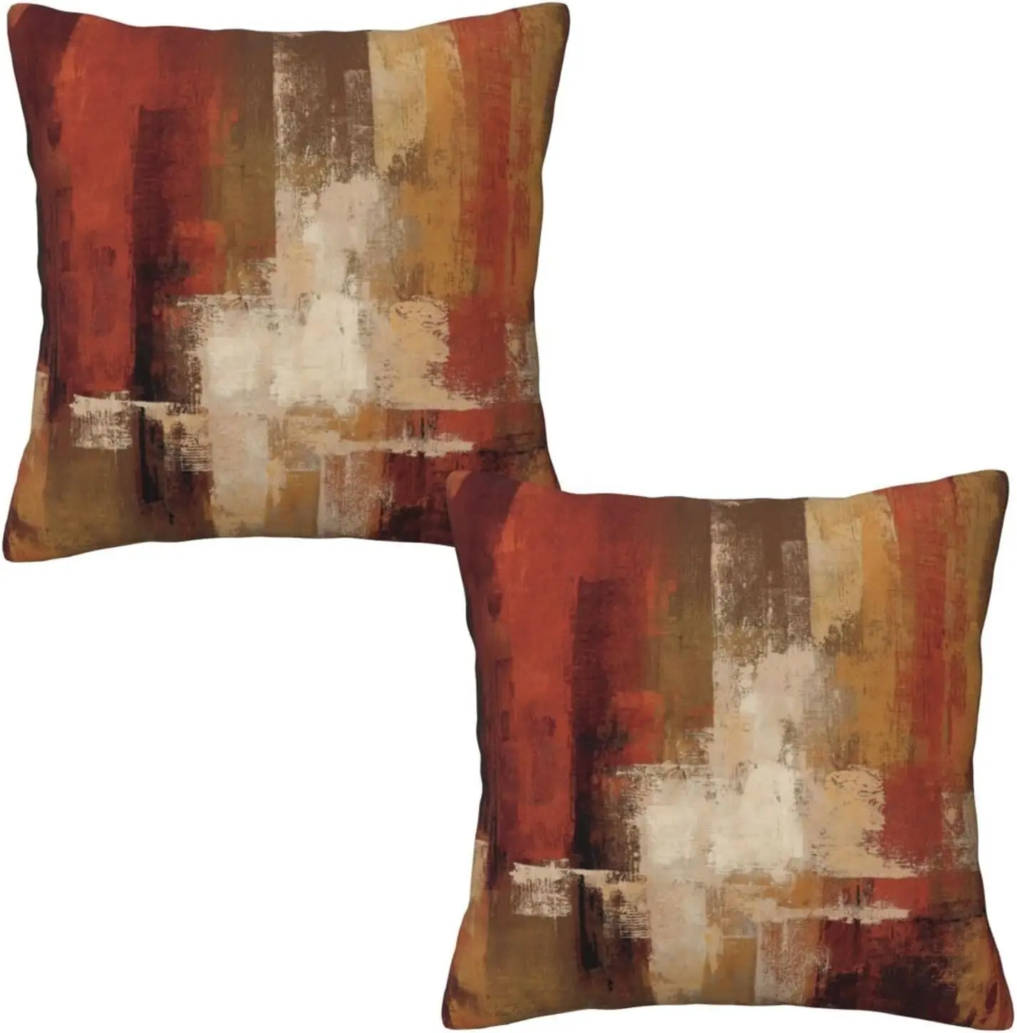 

Orange Abstract Throw Pillow Covers 16x16 in Set of 2, Decor Art Painting Orange Pillow Case Square Cushion Covers for Sofa Bed