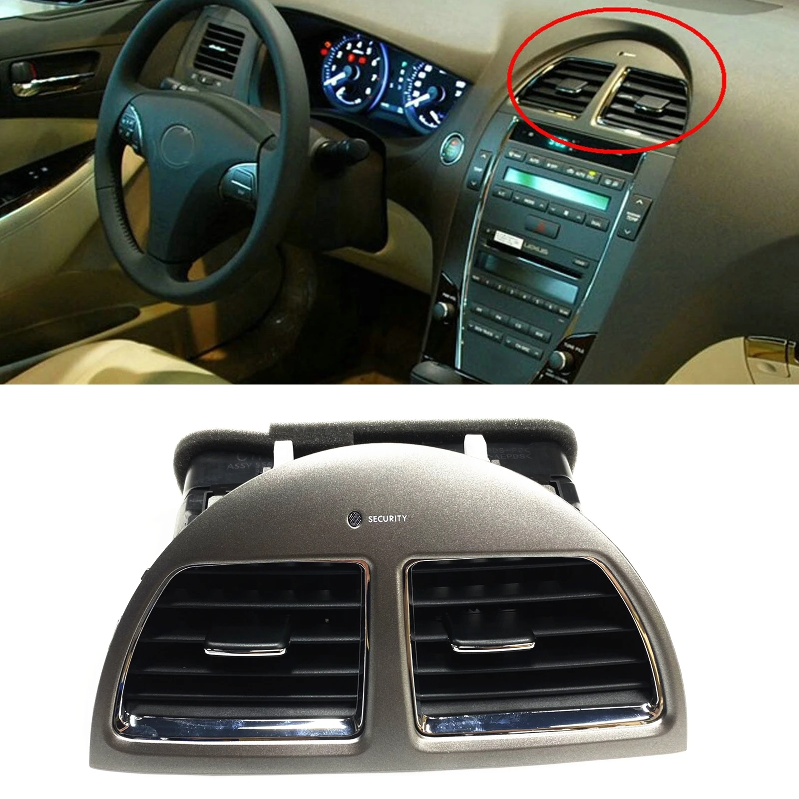 

Dashboard A/C Air Vent Center Outlet Conditioning Fresh Grille Dash Board Panel For Lexus ES350 2007 2008 2009 Advance version