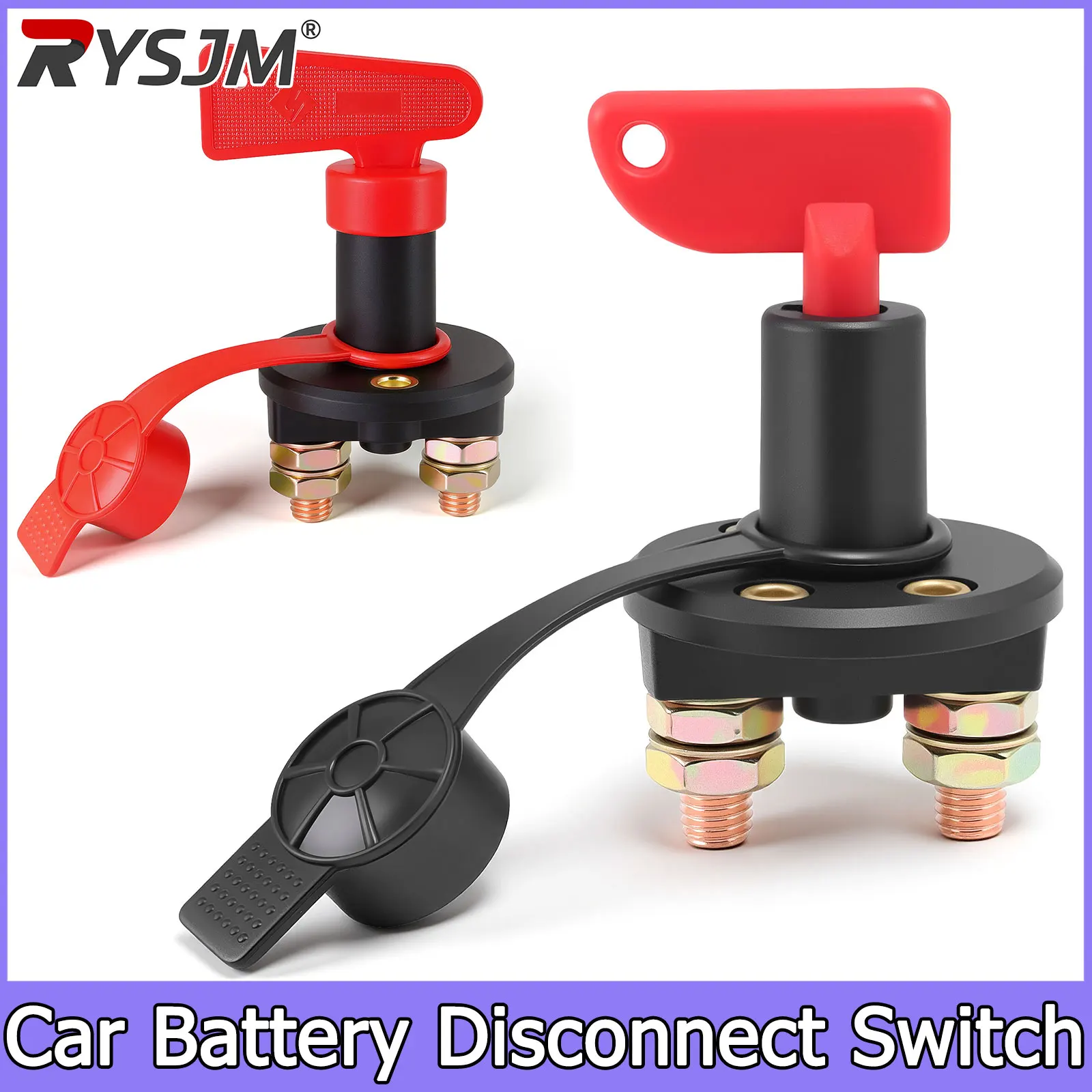 DC 12V-24V Vehicle Switch Car Battery Disconnect  Auto Car Truck Boat Battery Isolator Disconnect Cut Off Switch with Removable