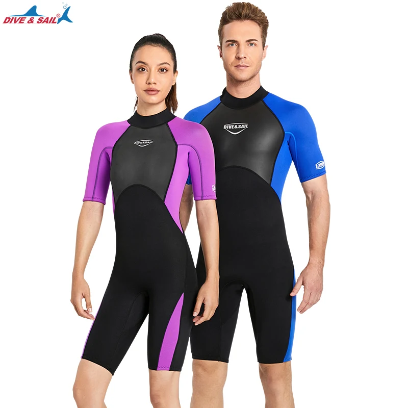 3mm Wetsuit Mens Womens Short Sleeve Full Shorty Thermal Dive Skin Snorkeling Canoeing Swimming Wakeboarding Surfing Suits