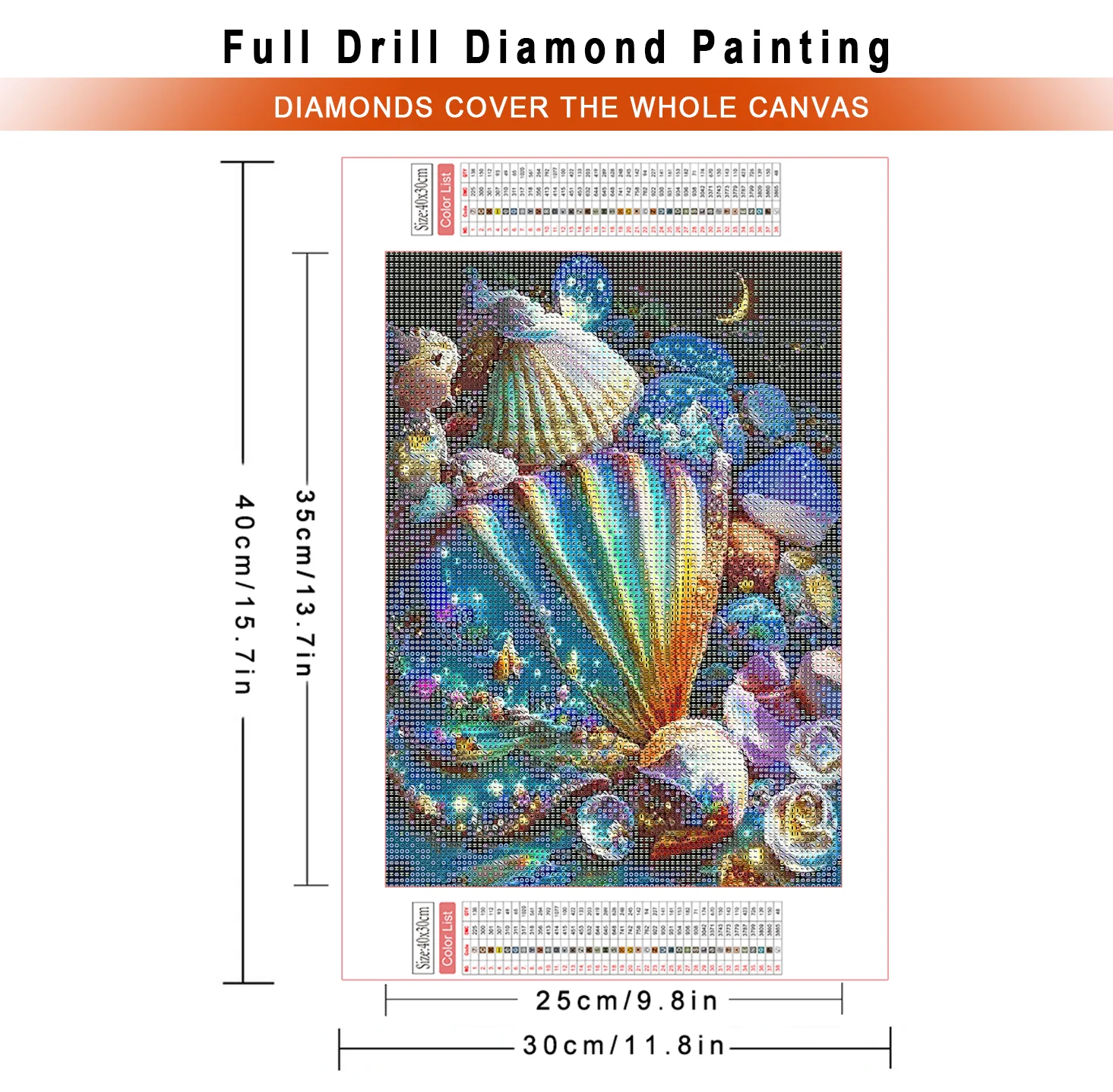 AZQSD Diamond Painting 5d Shell Starfish Landscape Embroidery Seaside Scenery Home Decor Pictures Rhinestones Diy Gift