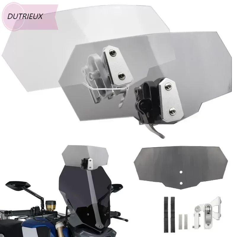 

Motorcycle Windscreen Wind Deflector Clear Adjustable Windshield Universal For Kawasaki BMW Ducati Honda Benelli Triumph Yamaha