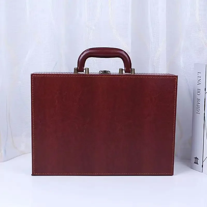 Film Television Production Script Box Archive Materials Book Storage Gift Box Magazine  34X24X8.5CMLeather Box Briefcase