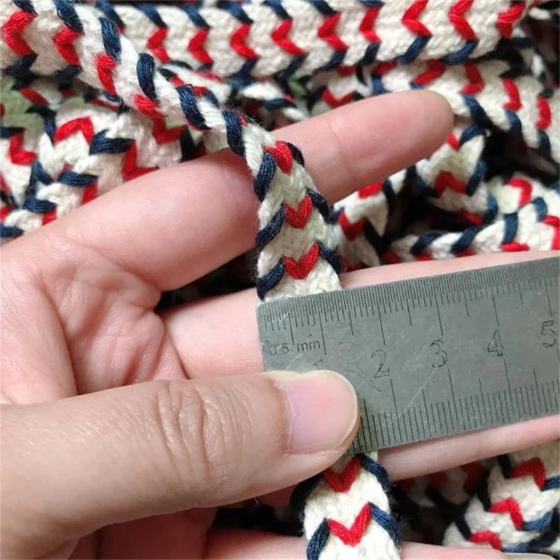 1.5cm Wide Blue and Red Clothing Edge Decoration Sewing Accessories Lace Collar Sleeve Decorative Material Woven Tape Webbing