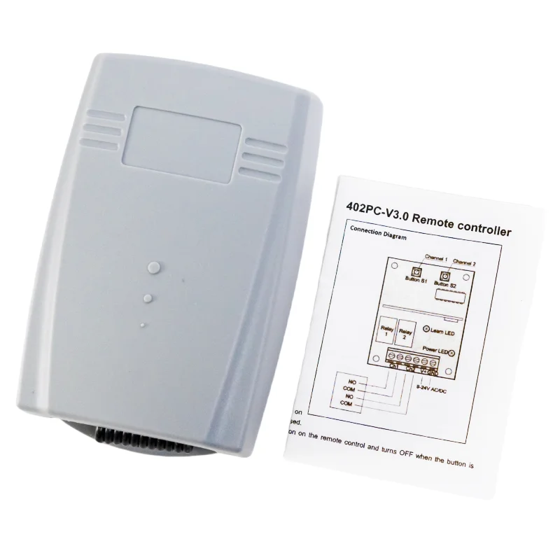Hot  9v-24V AC/DC full code universal 2-channel remote control receiver 433.92mhz suitable for garage door motor control