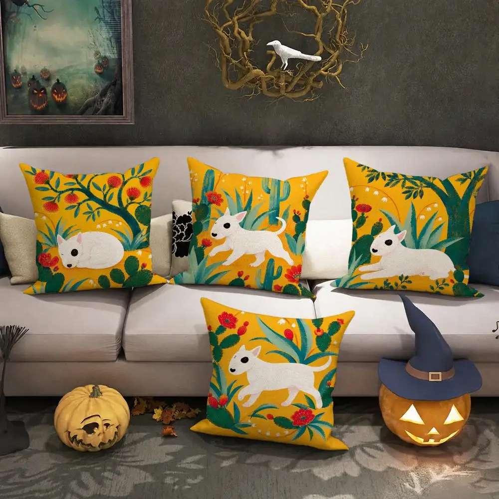 Bunny Lover Halloween Gift Cushion Cover Halloween Rustic Throw Pillow Covers, Cute Ghost Pumpkin Maple Leaf Cushion Covers