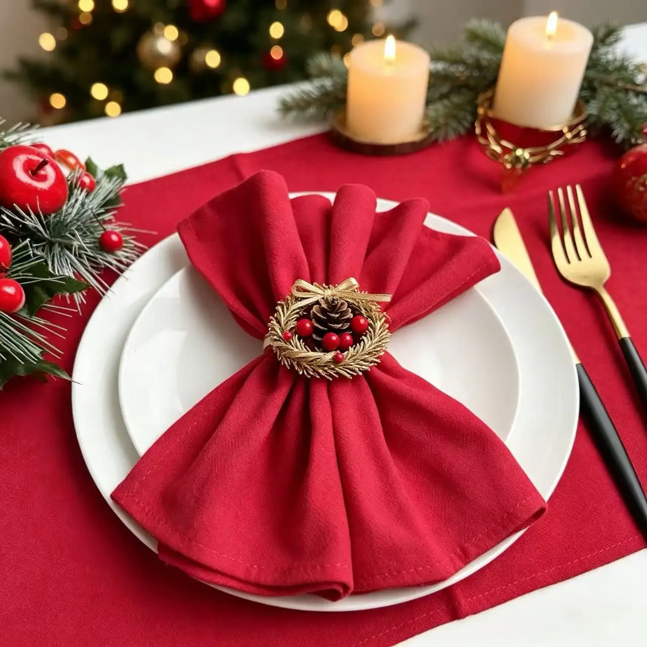4/8/12 PCS Cotton Cloth Napkins – Solid Color Table Napkins, Serviettes, Soft, Washable & Reusable for Weddings