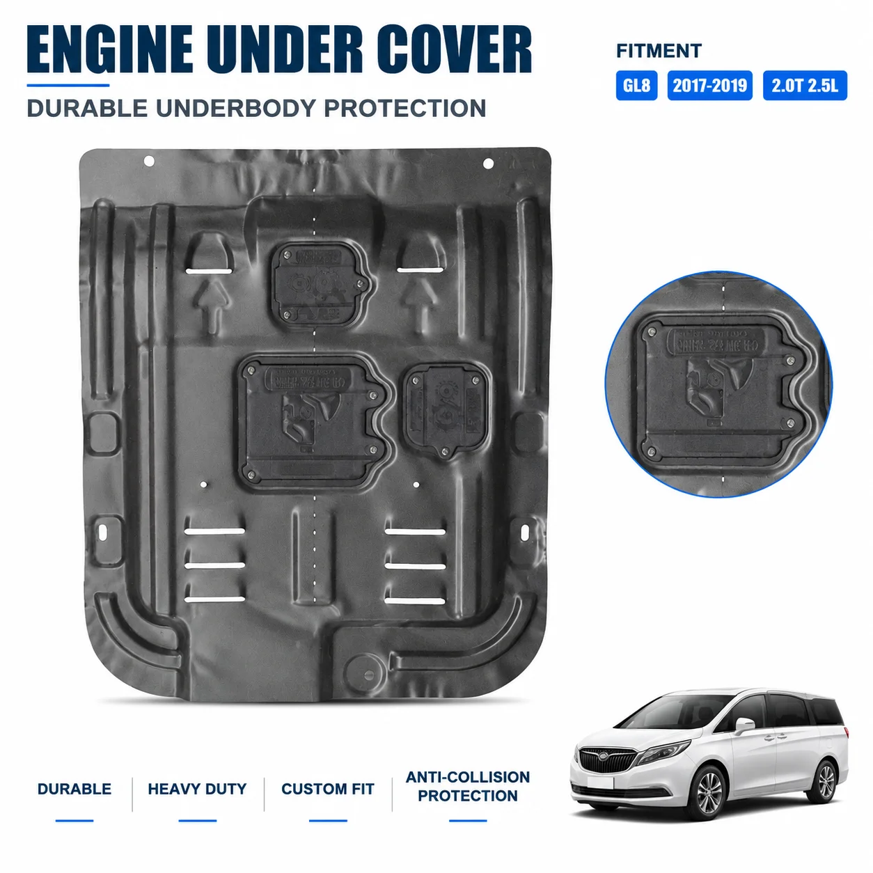 Custom Fit Engine Guard For Buick GL8 2017-2019 2.0T 2.5L Heavy Duty Underbody Protection Anti Collision Design Daily Driving